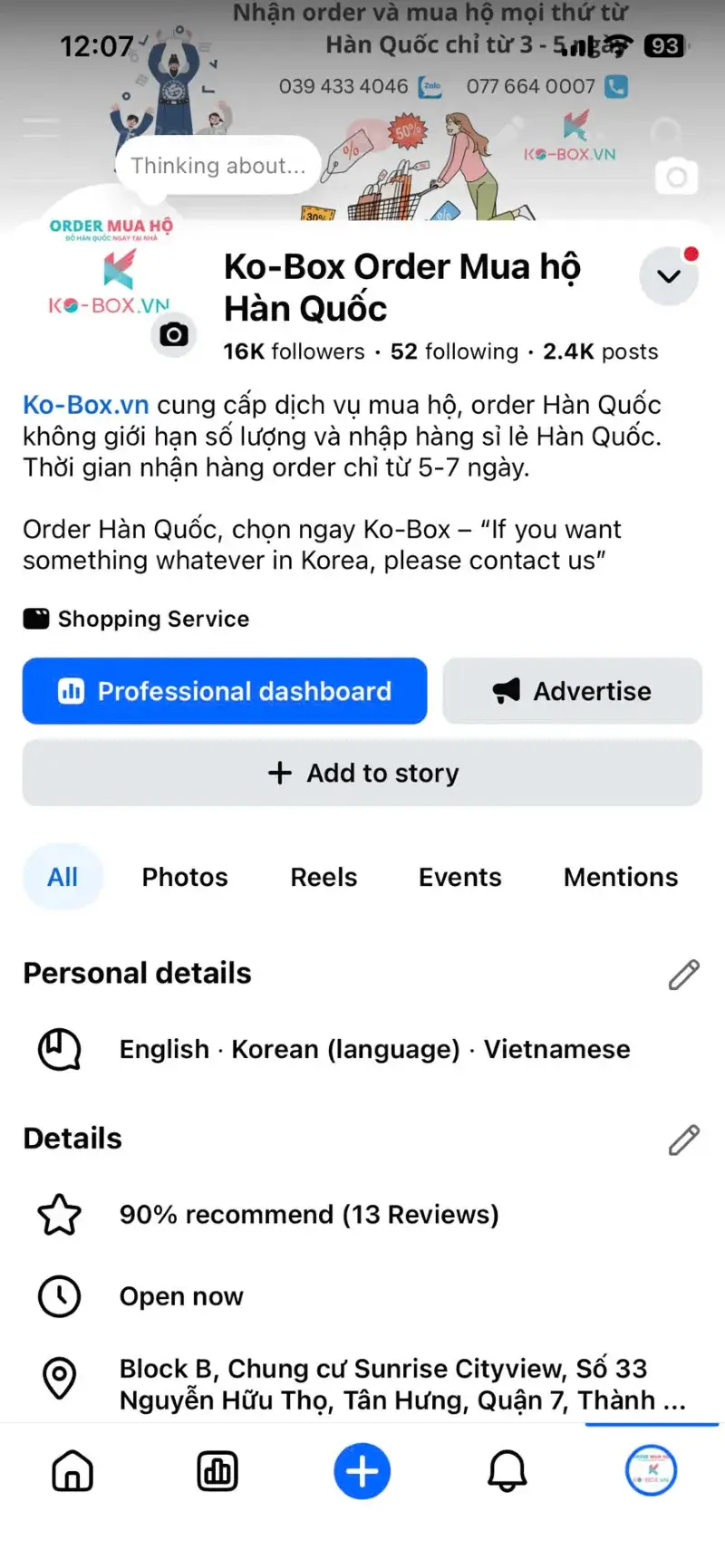 Ko-Box order mua hộ Hàn Quốc
