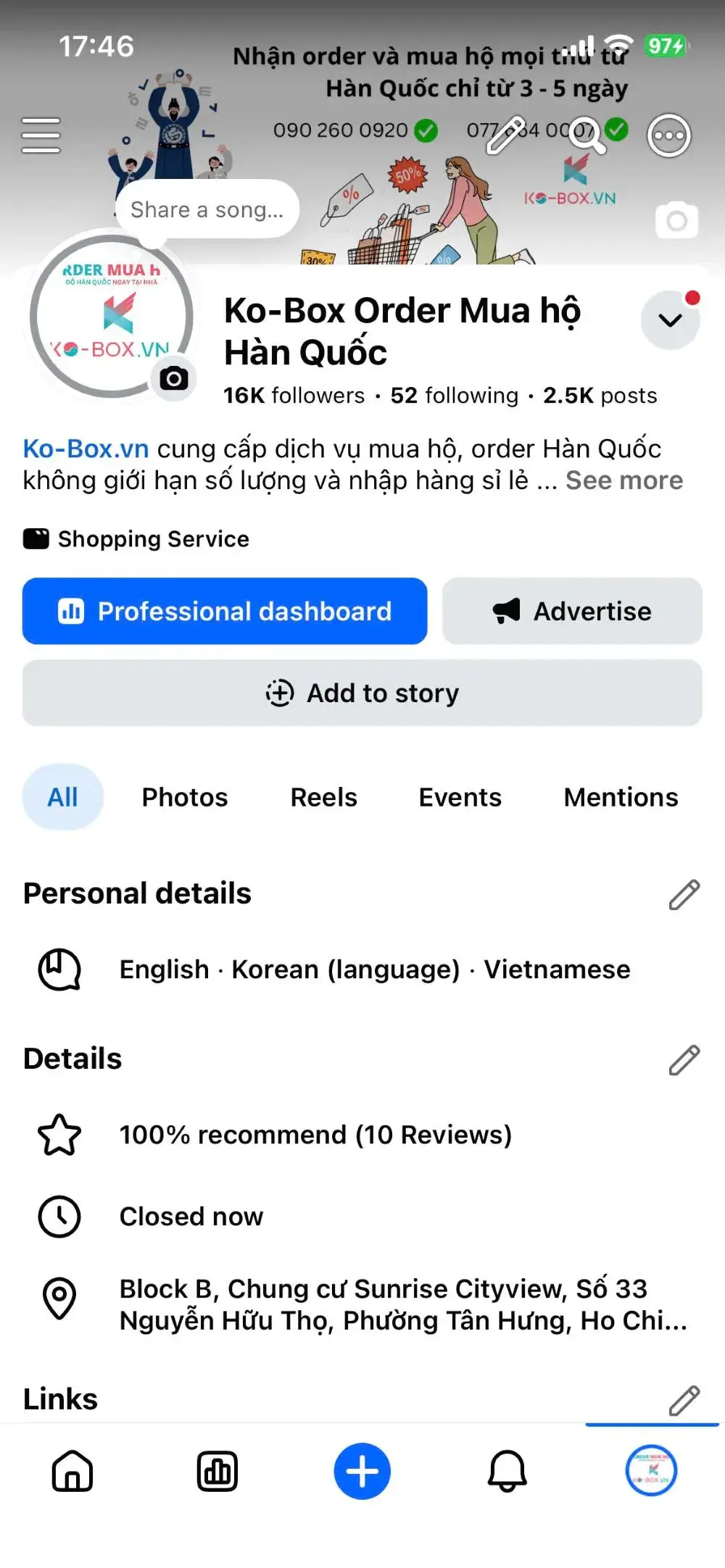 Facebook Ko-Box Order Hàn Quốc
