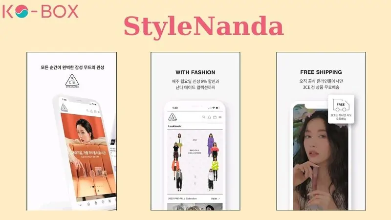 Giao diện App Mua đồ Hàn Quốc phong cách trẻ StyleNanda