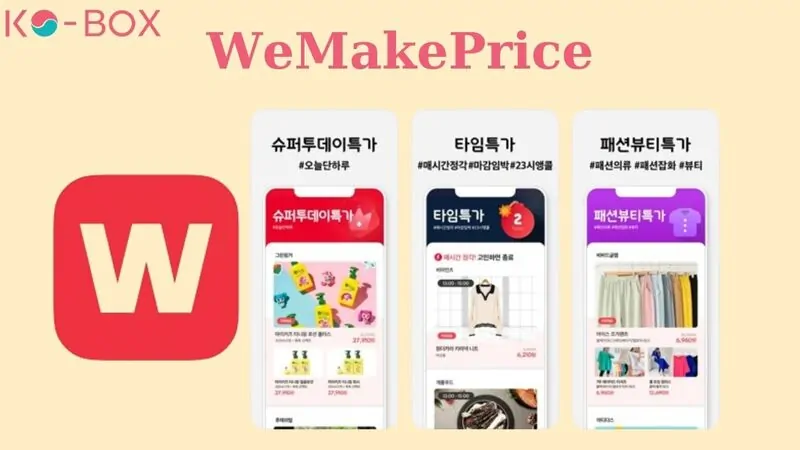 Giao diện App mua đồ Hàn Quốc WeMakePrice