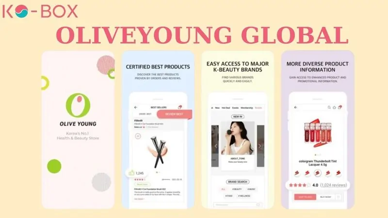 Giao diện App mua đồ mỹ phẩm Hàn Quốc OLIVEYOUNG GLOBAL