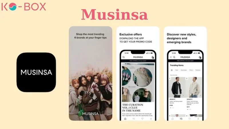 Giao diện App mua hàng online Hàn Quốc Musinsa