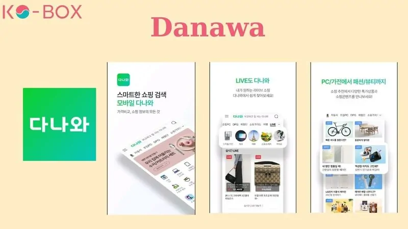 Giao diện App so sánh giá hữu ích Danawa