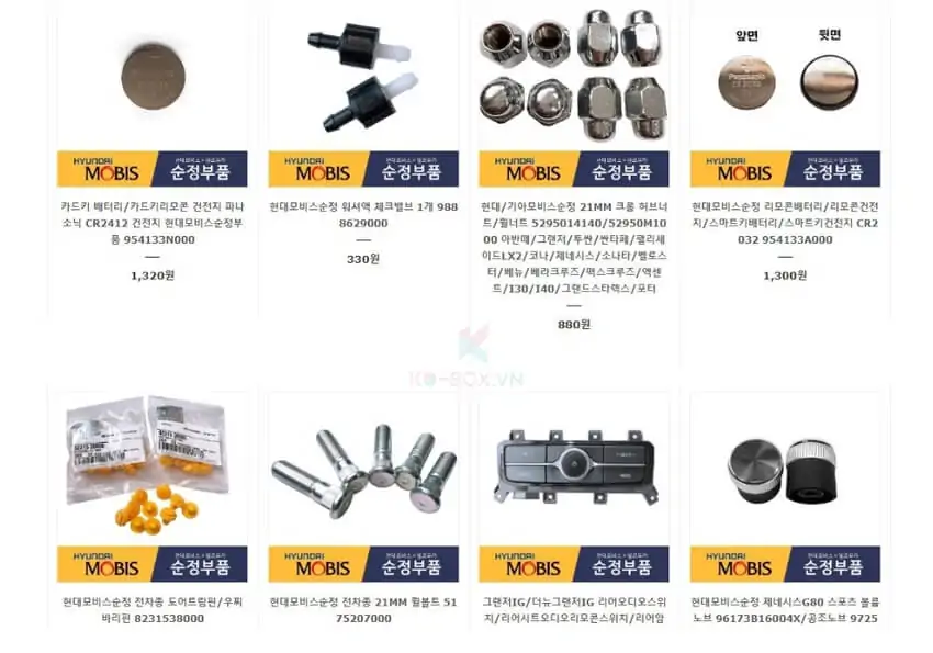 phụ tùng xe Huydai Mobis Hàn Quốc